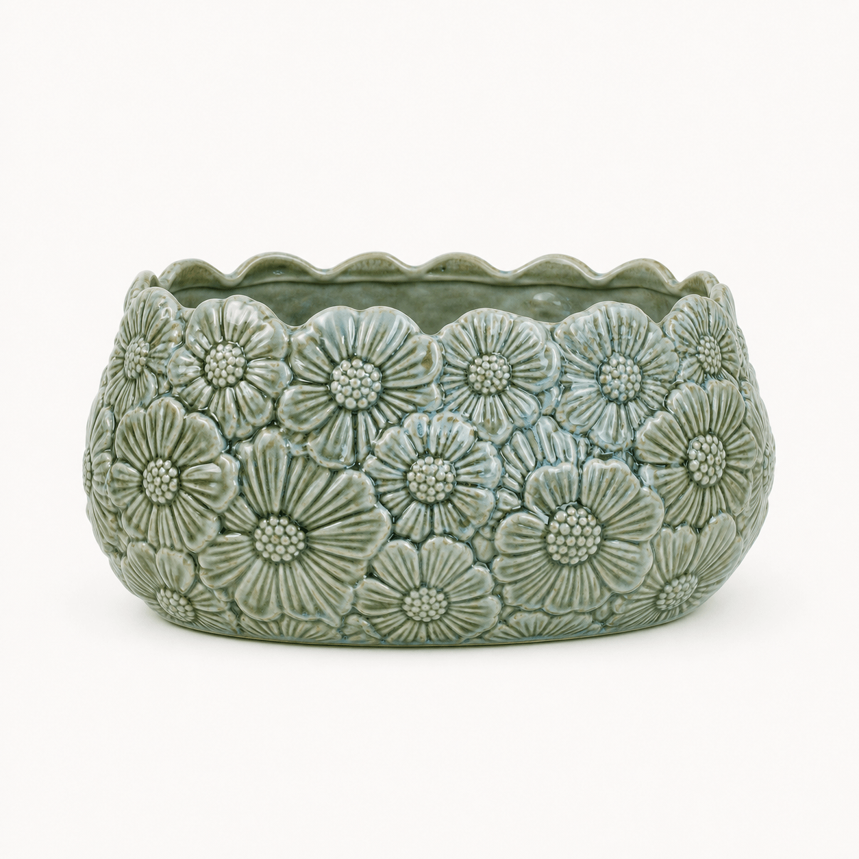Floral Relief Planter – New Vision ceramic planter collection