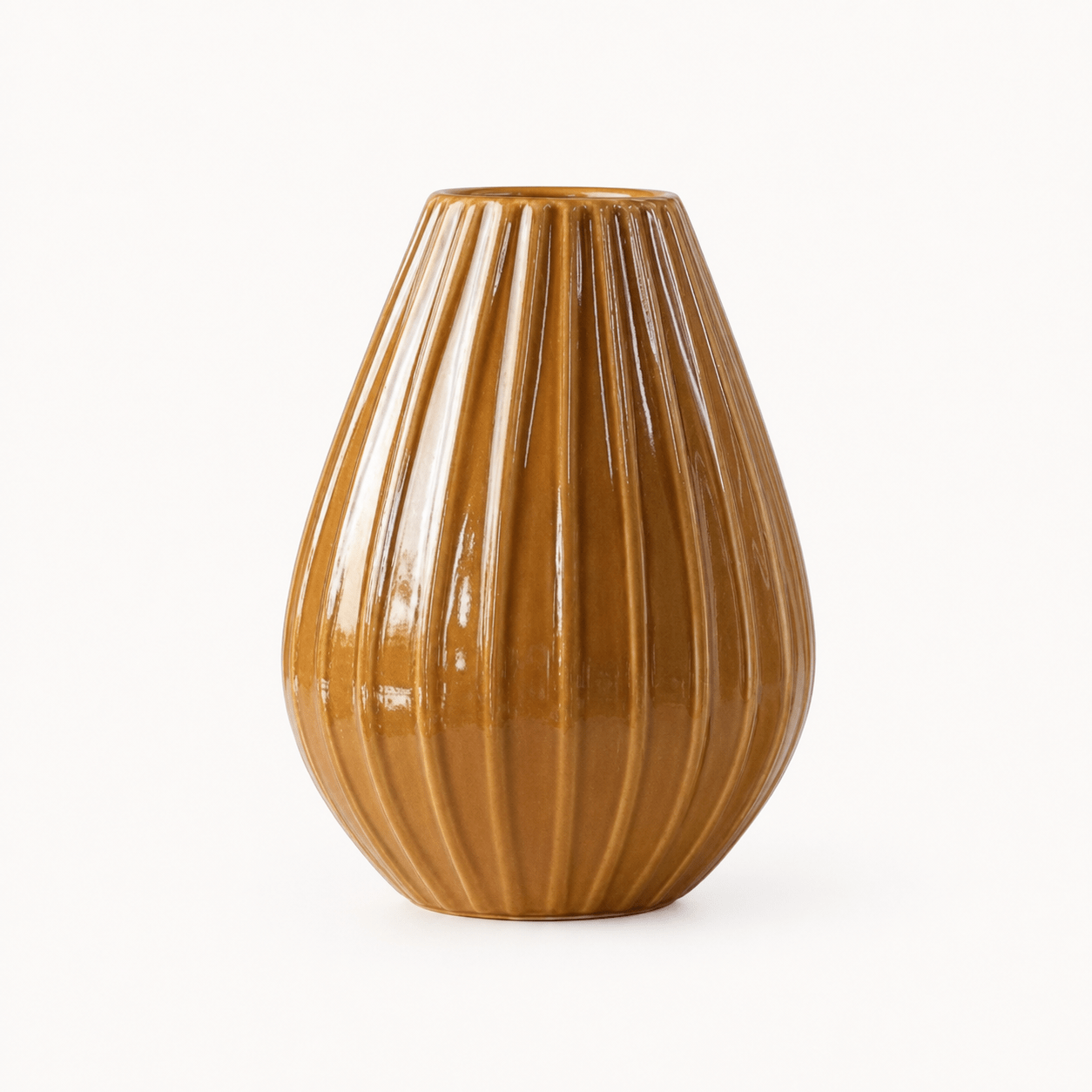 Amber Fluted Vase – New Vision ceramic vase collection